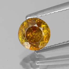 Sphalérite orange naturelle coupe roude, 1,30 ct, SI
