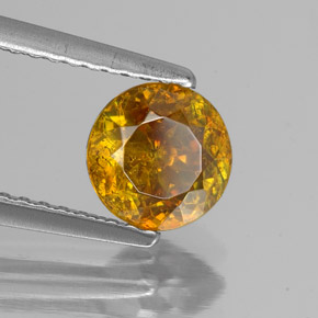 Sphalérite orange naturelle coupe roude, 1,30 ct, SI
