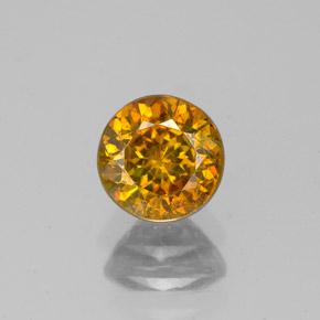 Sphalérite jaune naturelle coupe roude, 0,99 ct, SI