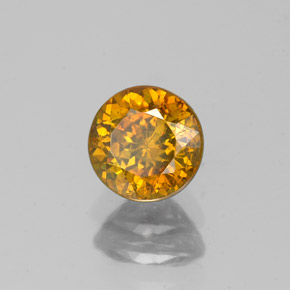 Sphalérite jaune naturelle coupe roude, 0,99 ct, SI