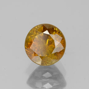 Sphalérite or naturelle coupe roude, 0,95 ct, SI