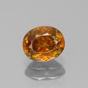 Sphalérite orange naturelle coupe ovale, 0,81 ct, VS-SI