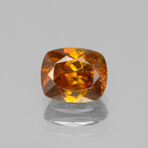 Sphalérite orange naturelle coupe coussin, 1,25 ct, VS-SI