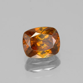 Sphalérite orange naturelle coupe coussin, 1,25 ct, VS-SI