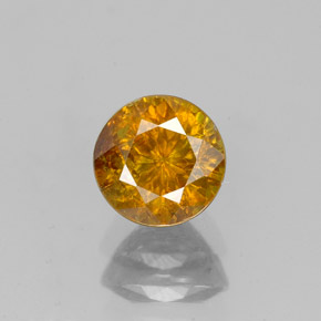 Sphalérite or naturelle coupe roude, 1,10 ct, SI