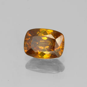 Sphalérite orange naturelle coupe coussin, 0,98 ct, VS-SI