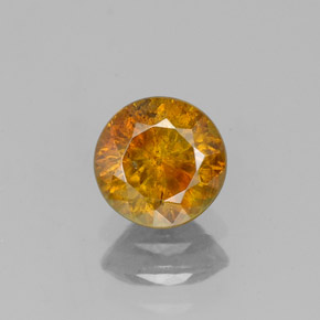 Sphalérite orange naturelle coupe roude, 1,01 ct, SI