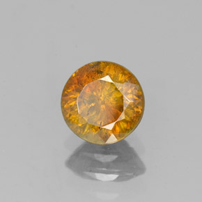 Sphalérite orange naturelle coupe roude, 1,01 ct, SI