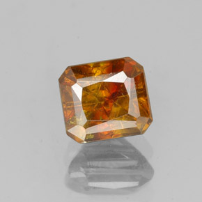Sphalérite Orange rougeâtre naturelle Taille émeraude, 1.37 ct, SI