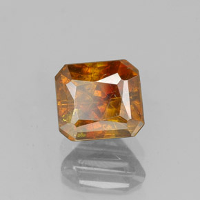 Sphalérite Orange rougeâtre naturelle Taille émeraude, 1.37 ct, SI