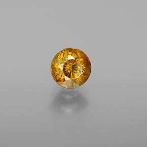 Sphalérite jaune naturelle coupe roude, 0,71 ct, VS-SI