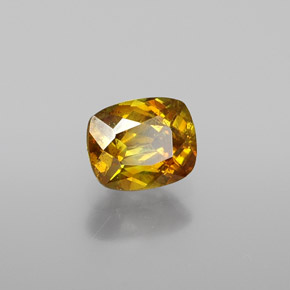 Sphalérite Jaune doré naturelle Coupe coussin, 0.76 ct, VS-SI