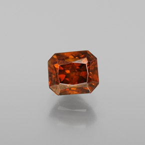 Sphalérite orange naturelle taille émeraude, 0,85 ct, VS