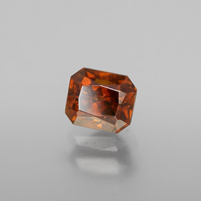 Sphalérite orange naturelle taille émeraude, 0,85 ct, VS