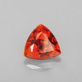 Sphalérite orange naturelle trillion, 1,82 ct, VS
