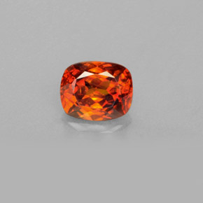 Sphalérite Rouge orange naturelle Coupe coussin, 1.97 ct, VS