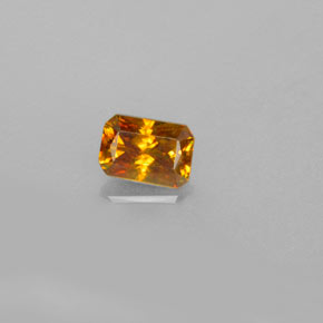 Sphalérite Jaune doré naturelle Taille émeraude, 0.75 ct, VS