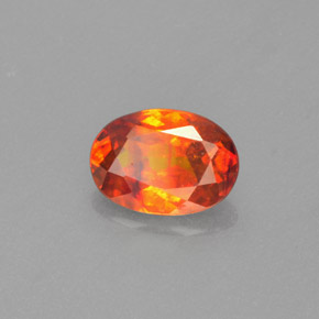 Sphalérite orange naturelle coupe ovale, 1,22 ct, VS
