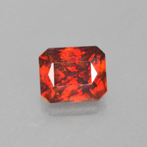 Sphalérite orange naturelle taille émeraude, 1,85 ct, SI
