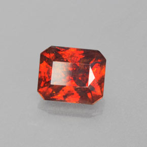 Sphalérite orange naturelle taille émeraude, 1,85 ct, SI