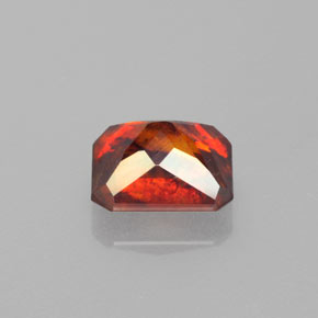 Sphalérite orange naturelle taille émeraude, 1,85 ct, SI