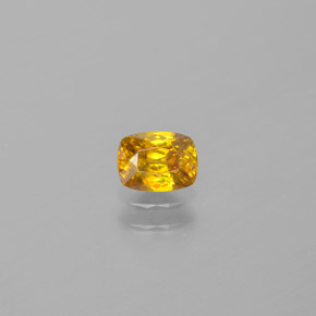 Sphalérite jaune naturelle coupe coussin, 0,52 ct, VS
