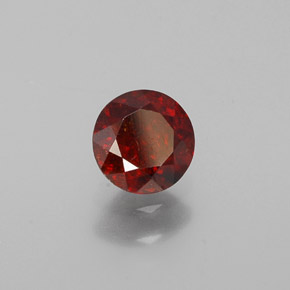 Sphalérite orange naturelle coupe roude, 0,84 ct, VS-SI