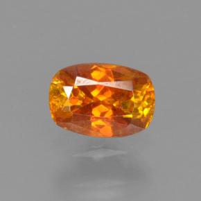 Sphalérite orange jaunâtre naturelle coupe coussin, 0,35 ct, VS-SI