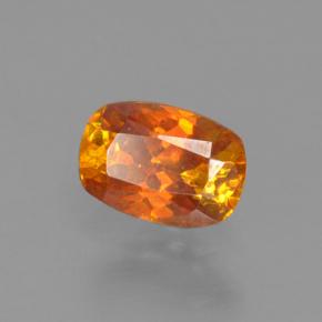 Sphalérite orange jaunâtre naturelle coupe coussin, 0,35 ct, VS-SI