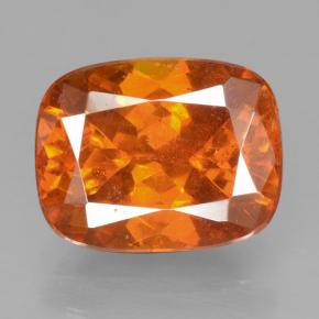 Sphalérite orange naturelle coupe coussin, 4,09 ct, VS-SI