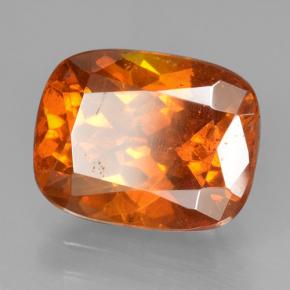 Sphalérite orange naturelle coupe coussin, 4,09 ct, VS-SI