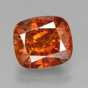 Sphalérite orange naturelle coupe coussin, 2,98 ct, VS-SI