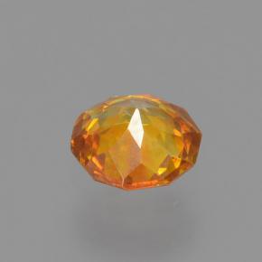 Sphalérite orange naturelle coupe roude, 0,41 ct, VS-SI