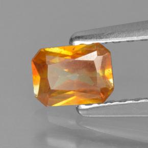 Sphalérite Jaune orange naturelle Taille émeraude, 0.39 ct, VS-SI