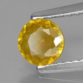 Sphalérite jaune naturelle coupe roude, 0,51 ct, VS-SI