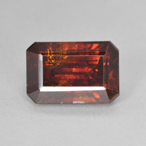 5.04ct Naturel Orange rougeâtre Sphalérite, Taille émeraude, SI-I1