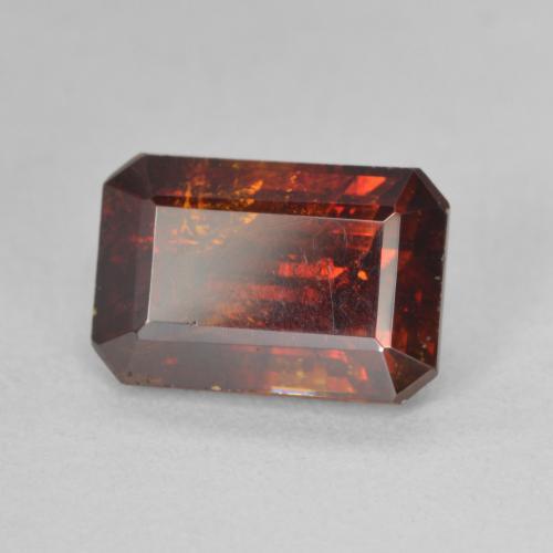Sphalérite Orange rougeâtre naturelle Octogone / coupe Émeraude, 5.04 ct, SI-I1