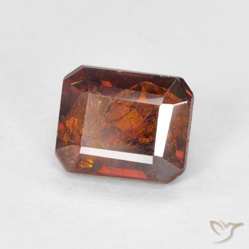 Sphalérite Orange foncé naturelle Octogone / coupe Émeraude, 1.32 ct, I1