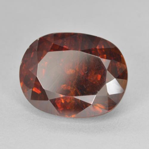 Sphalérite Orange foncé naturelle ovale, 12.19 ct, SI-I1