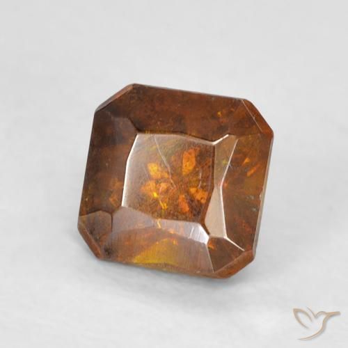 Sphalérite Orange terre naturelle Octogone / coupe Émeraude, 0.90 ct, SI-I1