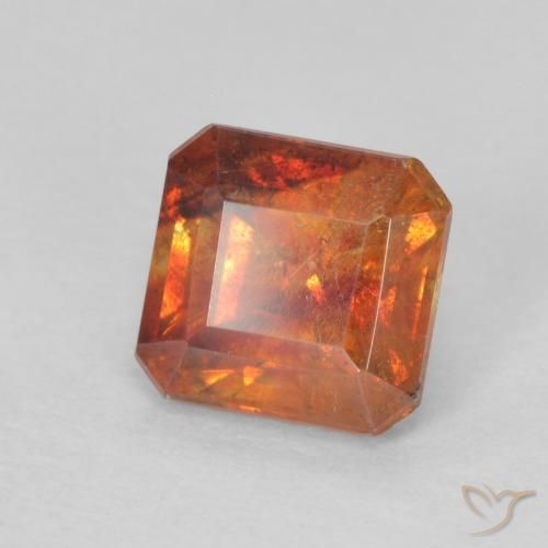 Sphalérite Orange foncé naturelle Octogone / coupe Émeraude, 1.36 ct, SI-I1