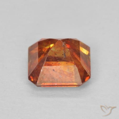 Sphalérite Orange foncé naturelle Octogone / coupe Émeraude, 1.36 ct, SI-I1