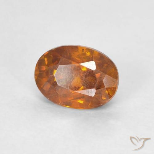 Sphalérite Orange foncé naturelle ovale, 0.81 ct, SI-I1