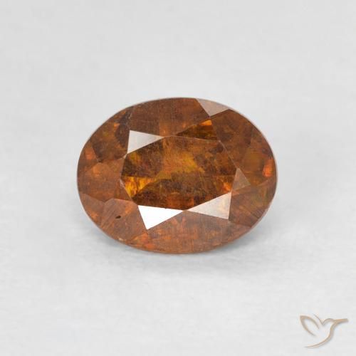 Sphalérite Orange moyen naturelle ovale, 0.92 ct, SI-I1