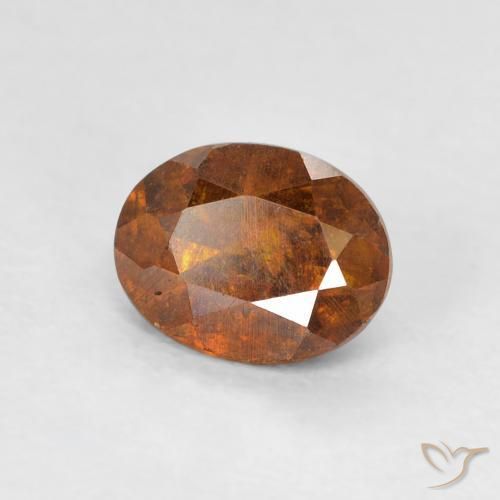 Sphalérite Orange moyen naturelle ovale, 0.92 ct, SI-I1