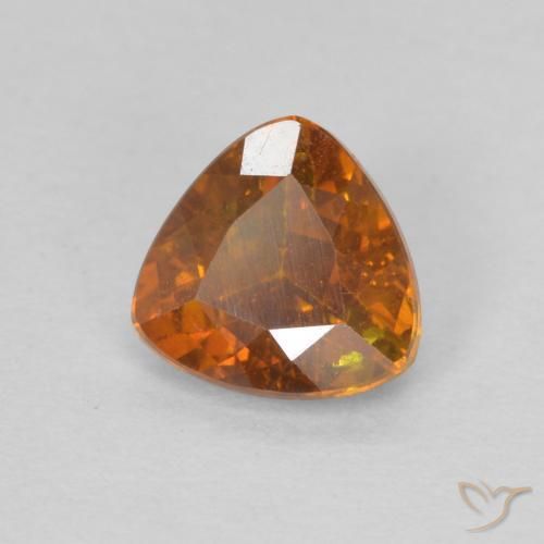 Sphalérite Orange terre naturelle Trillion, 0.86 ct, SI-I1