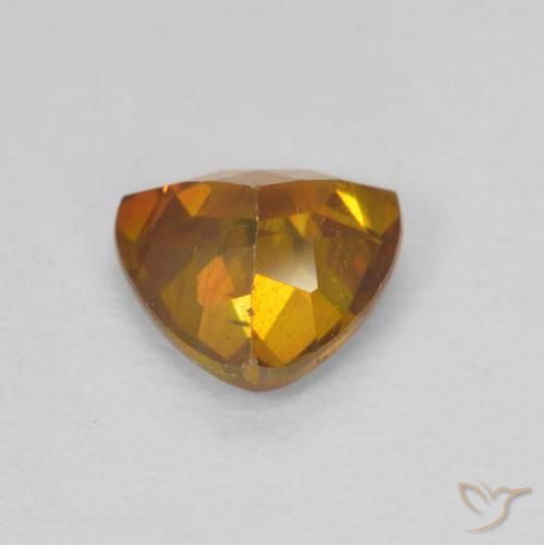 Sphalérite Orange terre naturelle Trillion, 0.86 ct, SI-I1