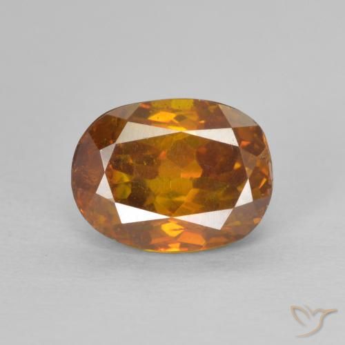 2.08ct Naturel Orange foncé Sphalérite, ovale, SI-I1