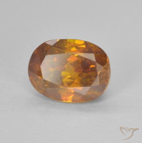 Sphalérite Orange foncé naturelle ovale, 2.08 ct, SI-I1