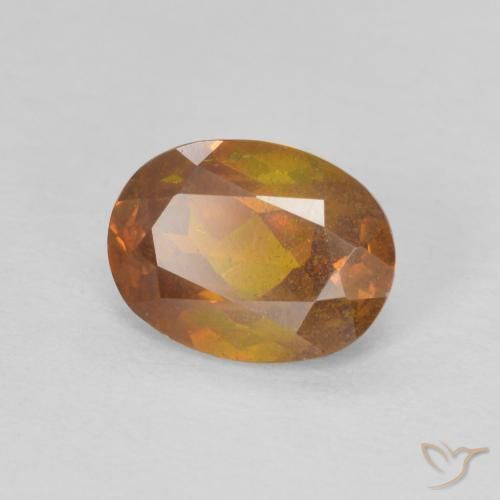 Sphalérite Orange foncé naturelle ovale, 1.48 ct, SI-I1